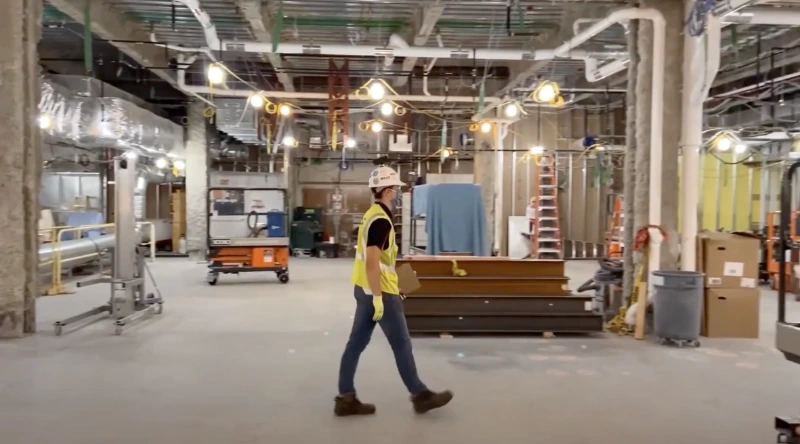 construction manager walking on site